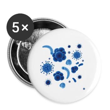 Virus bacteria germ Corona Sars COVID19 gift - Buttons large 2.2''/56 mm (5-pack) - white - Front