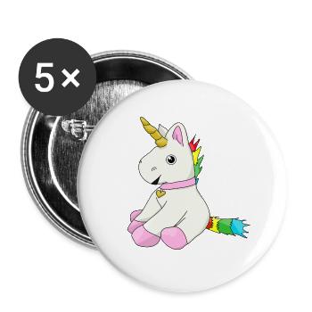 unicorn - Buttons large 2.2''/56 mm (5-pack) - white - Front