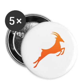 Symbol Südafrika Springbock Tribal Tattoo Geschenk - Buttons groß 56 mm (5er Pack) - Weiß - Vorne