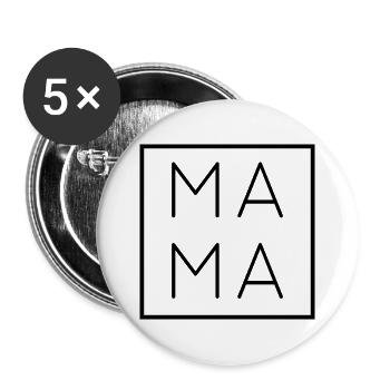 MAMA - Buttons groß 56 mm (5er Pack) - Weiß - Vorne