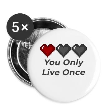 Video game quote you only live once - Buttons large 2.2''/56 mm (5-pack) - white - Front