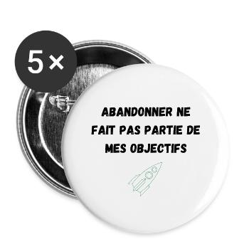 Aufgeben ist nicht eines meiner Ziele - Buttons groß 56 mm (5er Pack) - Weiß - Vorne