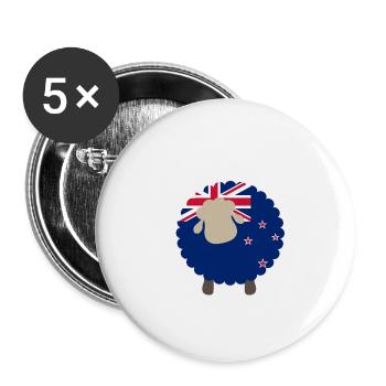 Ovins néo-zélandais Pavillon Cadeau - Lot de 5 grands badges (56 mm) - blanc - Devant
