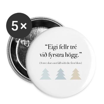 Wikinger Design - Nordisches Sprichwort - Buttons groß 56 mm (5er Pack) - Weiß - Vorne
