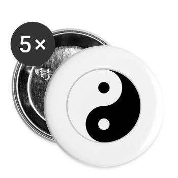Yin and Yang svg - Buttons large 2.2''/56 mm (5-pack) - white - Front