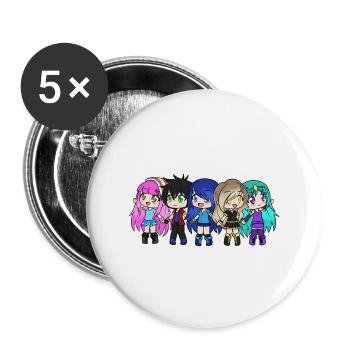 Gacha style Funneh Krew - Buttons large 2.2''/56 mm (5-pack) - white - Front