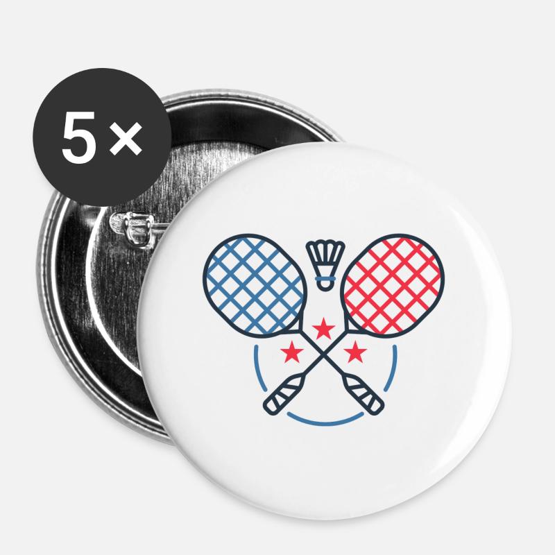 Badminton - Buttons large 2.2''/56 mm (5-pack) - white