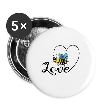 bee - Buttons large 2.2''/56 mm (5-pack) - white - Front