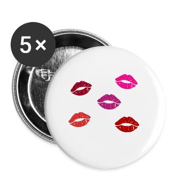 Many Lips - Buttons groß 56 mm (5er Pack) - Weiß - Vorne