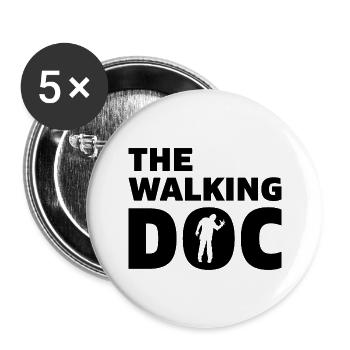 Walking Doctor Degree Phd gift - Buttons large 2.2''/56 mm (5-pack) - white - Front