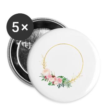 fresh flower circle - Buttons groß 56 mm (5er Pack) - Weiß - Vorne