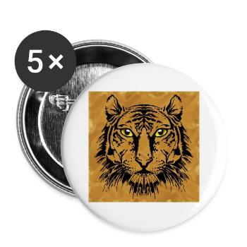 Tiger - Buttons groß 56 mm (5er Pack) - Weiß - Vorne