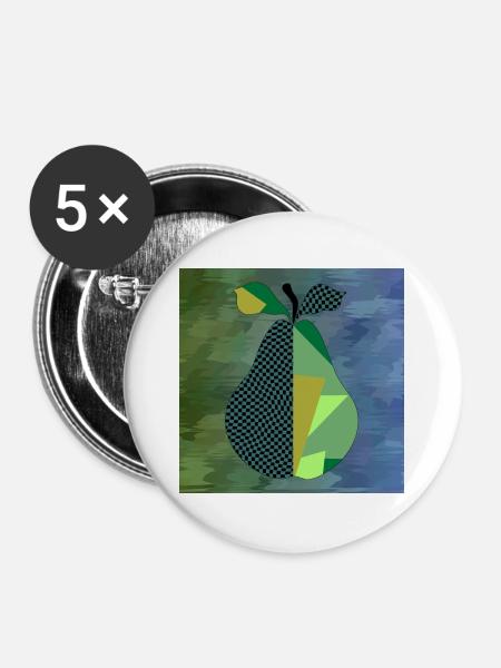 Birne - Buttons groß 56 mm (5er Pack) - Weiß