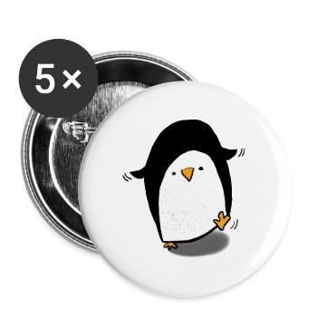 PINGUIN - JUST DANCE - Buttons groß 56 mm (5er Pack) - Weiß - Vorne