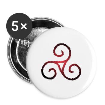 Celtic symbol triskele triple spiral - Buttons large 2.2''/56 mm (5-pack) - white - Front