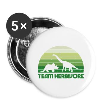 Team herbivore vegan gift plant - Buttons large 2.2''/56 mm (5-pack) - white - Front
