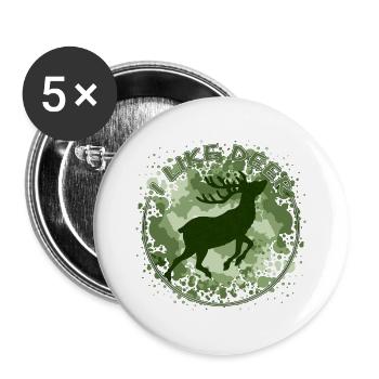 Hirsch - Buttons groß 56 mm (5er Pack) - Weiß - Vorne