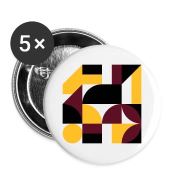 Colorful abstract geometric bauhaus background - Buttons groß 56 mm (5er Pack) - Weiß - Vorne