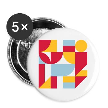 Colorful abstract geometric bauhaus background - Buttons groß 56 mm (5er Pack) - Weiß - Vorne