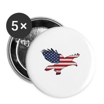 Adler USA Flagge - Buttons groß 56 mm (5er Pack) - Weiß - Vorne
