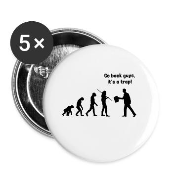 Evolution - retournez, c'est un piège - Lot de 5 grands badges (56 mm) - blanc - Devant