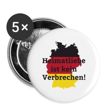 Heimatliebe Spruch Deutschland Heimat Geschenk - Buttons groß 56 mm (5er Pack) - Weiß - Vorne