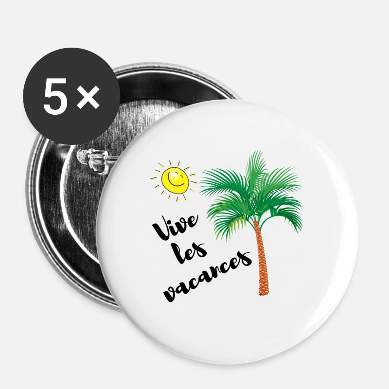 LONG LIVE THE HOLIDAYS - Buttons large 2.2''/56 mm (5-pack) - white