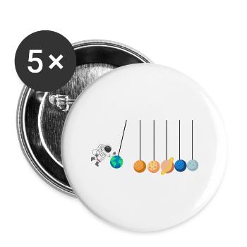 Astronaute cosmos astronomie espace fusée - Lot de 5 grands badges (56 mm) - blanc - Devant