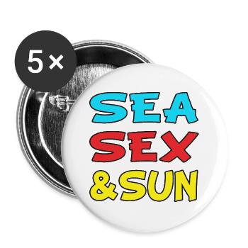 sea sex and sun - Lot de 5 grands badges (56 mm) - blanc - Devant