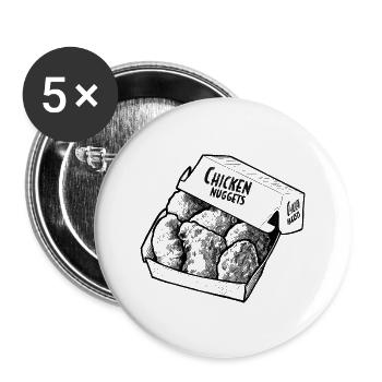 Chicken Nuggets Drawing - Buttons large 2.2''/56 mm (5-pack) - white - Front