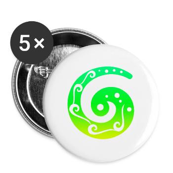 Maori Koru Art Polynesien Tribal Tattoo Geschenk - Buttons groß 56 mm (5er Pack) - Weiß - Vorne