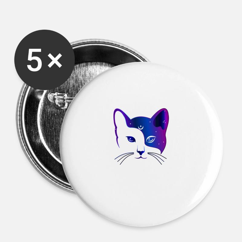 Cat - Buttons large 2.2''/56 mm (5-pack) - white