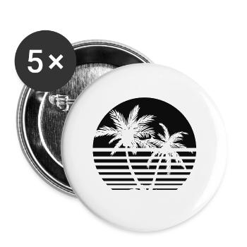 Palm sunset - Buttons large 2.2''/56 mm (5-pack) - white - Front