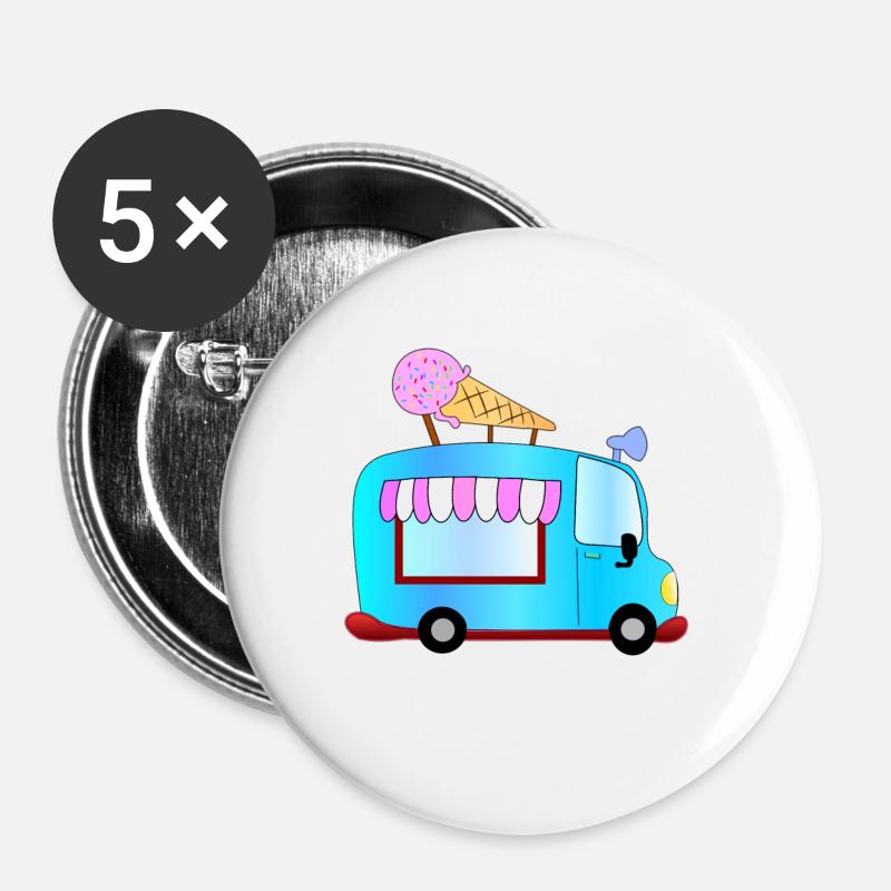 Ice cream - Buttons large 2.2''/56 mm (5-pack) - white