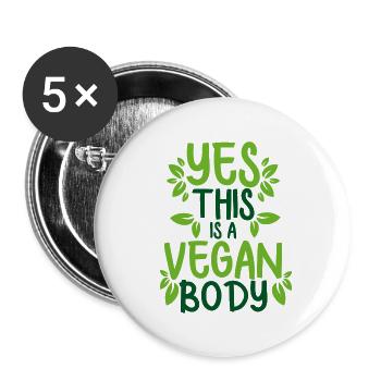 Yes this is a vegan body Vegan Essen Natural - Buttons large 2.2''/56 mm (5-pack) - white - Front