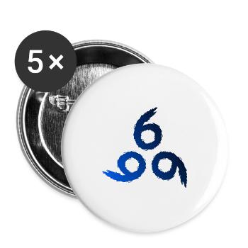 666 Satan symbol - devil - evil - Buttons large 2.2''/56 mm (5-pack) - white - Front