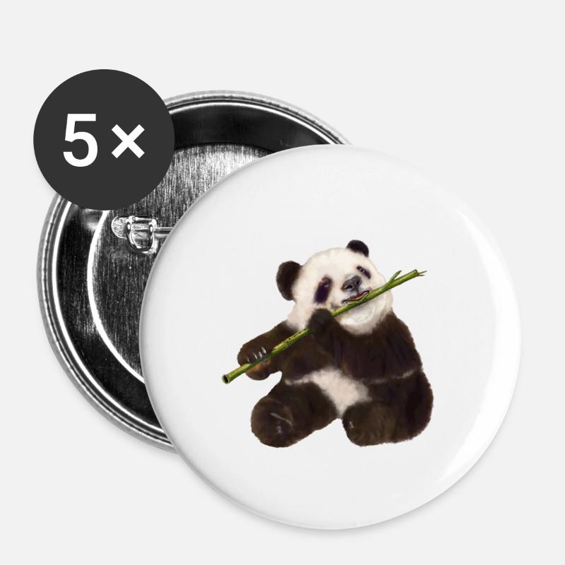 Paddy Panda - Buttons large 2.2''/56 mm (5-pack) - white