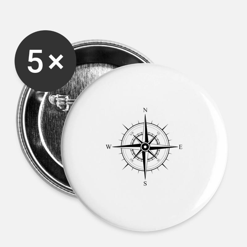 Compass - Buttons large 2.2''/56 mm (5-pack) - white