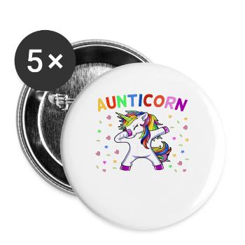 Tante Horn wie eine normale Tante nur fantastischer - Buttons groß 56 mm (5er Pack) - Weiß - Vorne