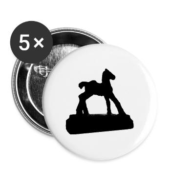 Holbeinpferd Hol Wein Pferd Freiburg im Breisgau - Buttons groß 56 mm (5er Pack) - Weiß - Vorne