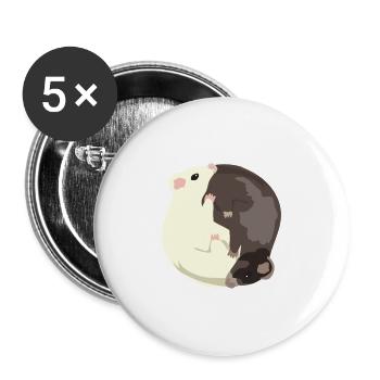 Yin Yang Noir et blanc cadeau de furet - Lot de 5 grands badges (56 mm) - blanc - Devant