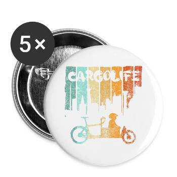 Roue de charge Enfant Cargobike Vélo Changement climatique - Lot de 5 grands badges (56 mm) - blanc - Devant
