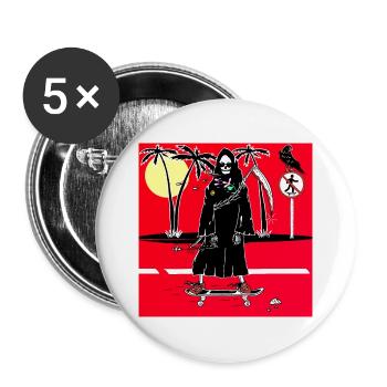 Skate Or Die - Buttons groß 56 mm (5er Pack) - Weiß - Vorne