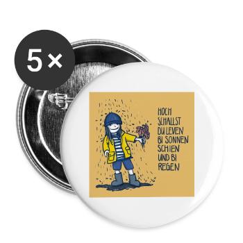 Low German Good luck for your birthday - op Platt - Buttons large 2.2''/56 mm (5-pack) - white - Front
