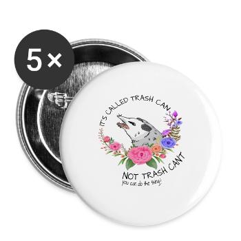 Possum with flowers Tee - Buttons large 2.2''/56 mm (5-pack) - white - Front