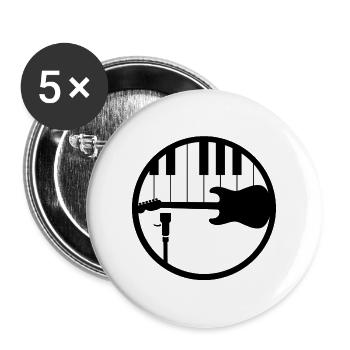 Turntable Piano Guitar Music is life Geschenkidee - Buttons groß 56 mm (5er Pack) - Weiß - Vorne