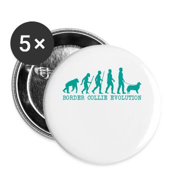 Border Collie Evolution - Buttons groß 56 mm (5er Pack) - Weiß - Vorne