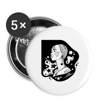 Elle - Lot de 5 grands badges (56 mm) - blanc - Devant