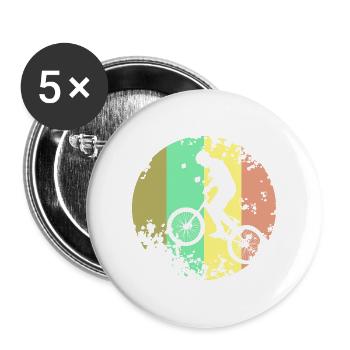 Trail Bike Art - Buttons groß 56 mm (5er Pack) - Weiß - Vorne