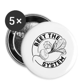 Beet the System beet vegetable gift - Buttons large 2.2''/56 mm (5-pack) - white - Front